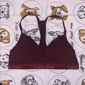 Calvin Klein burgundy sports bra